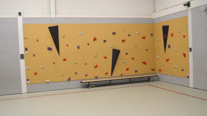 Het 'bouldergebied' in de sprortbox